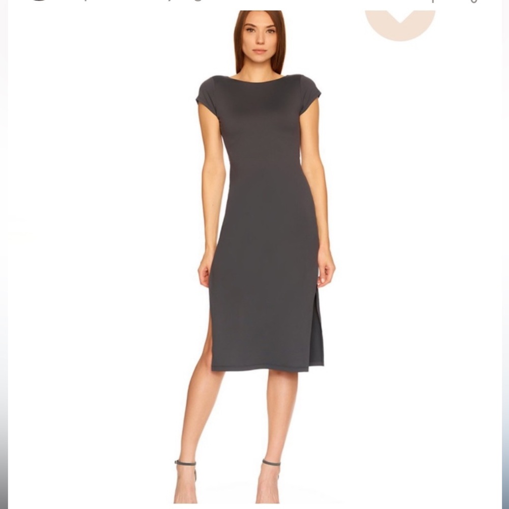 Susana Monaco Smoke Gray Reversible Twist Back Dress XS
